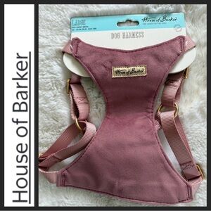 NWT House of Barker Faux Suede Dog Harness